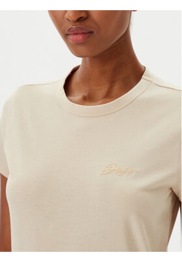 BOSS T-Shirt C_Elogo_20 50541343 Beżowy Slim Fit. Kolor: beżowy. Materiał: bawełna