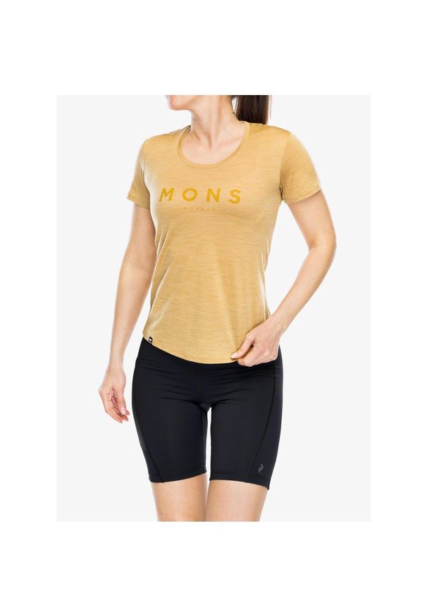 MONS ROYALE - Koszulka merino damska Mons Royale Zephyr Merino Cool Tee. Kolor: żółty