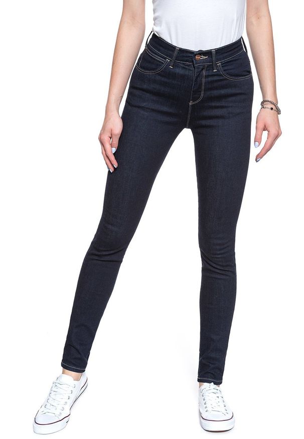 Wrangler - WRANGLER HIGH RISE SKINNY RINSEWASH W27HLU023. Stan: podwyższony