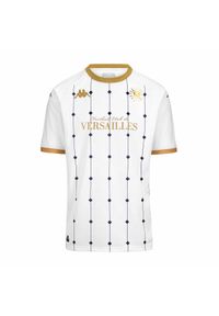 Kappa - Dziecięca koszulka wyjazdowa FC Versailles 78 Kombat 2024/25. Kolor: biały, żółty, wielokolorowy. Sport: piłka nożna
