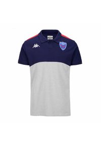 Kappa - Polo FC Grenoble Rugby Angatem 8 2024/25. Typ kołnierza: polo. Kolor: szary, niebieski, wielokolorowy #1