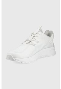 Armani Exchange buty kolor biały. Nosek buta: okrągły. Zapięcie: sznurówki. Kolor: biały. Materiał: guma, materiał