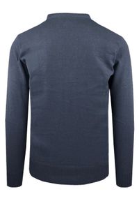 Bawełniany Sweter Męski, Rozpinany (Kardigan) - Pako Jeans - Jasny Granat. Okazja: na spotkanie biznesowe, do pracy. Kolor: niebieski. Materiał: bawełna. Styl: biznesowy, klasyczny