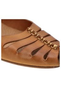 Brązowe Półbuty Armodo Wygodne Obuwie Damskie. Okazja: do pracy, na co dzień, na spotkanie biznesowe. Kolor: brązowy. Materiał: skóra. Wzór: gładki. Obcas: na obcasie. Styl: casual, klasyczny, biznesowy. Wysokość obcasa: niski #5