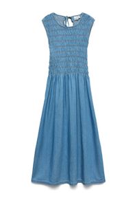 Vero Moda Sukienka jeansowa Nerina 10346564 Niebieski Regular Fit. Kolor: niebieski. Materiał: bawełna #1