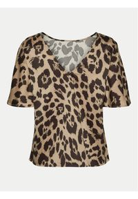 Vero Moda Bluzka Merle 10316600 Beżowy Regular Fit. Kolor: beżowy. Materiał: syntetyk