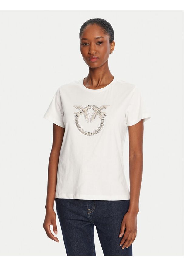 Pinko - PINKO T-Shirt Quentin 100535 A2RN Biały Regular Fit. Kolor: biały. Materiał: bawełna