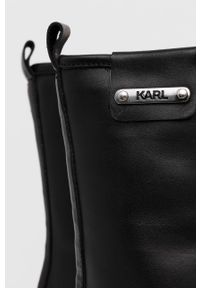 Karl Lagerfeld Workery skórzane KL41670.Black.Lthr damskie kolor czarny na platformie. Nosek buta: okrągły. Zapięcie: sznurówki. Kolor: czarny. Materiał: skóra. Obcas: na platformie #4