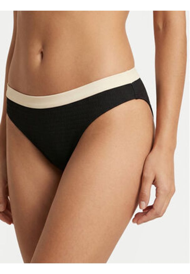 Seafolly Dół od bikini Band Wave 40368-305 Czarny. Kolor: czarny. Materiał: syntetyk