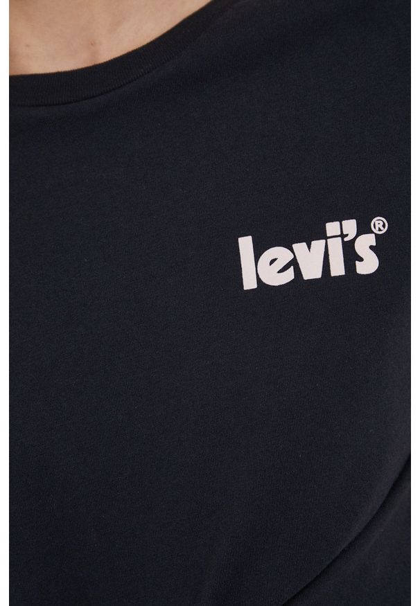 Levi's® - Levi's T-shirt bawełniany kolor czarny. Okazja: na co dzień, na spotkanie biznesowe. Kolor: czarny. Materiał: bawełna. Wzór: nadruk. Styl: biznesowy, casual