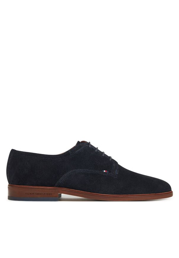 TOMMY HILFIGER - Tommy Hilfiger Półbuty Hilfiger Thunit Suede Shoe FM0FM05377 Granatowy. Kolor: niebieski. Materiał: skóra, zamsz