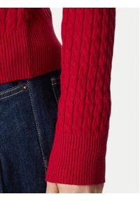TOMMY HILFIGER - Tommy Hilfiger Sweter WW0WW44993 Czerwony Regular Fit. Kolor: czerwony. Materiał: bawełna #5