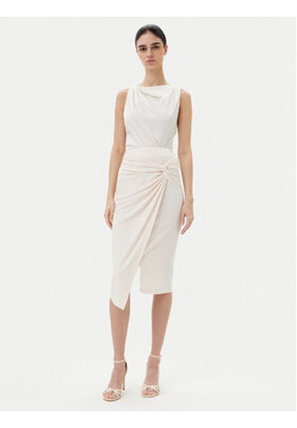 Rinascimento Spódnica midi CFC0123489003 Beżowy Regular Fit. Kolor: beżowy. Materiał: syntetyk