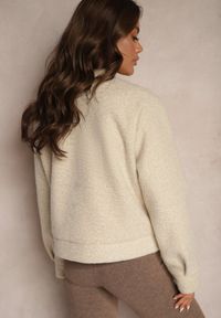 Renee - Beżowa Klasyczna Kurtka Przejściowa z Suwakiem Nelinia. Kolor: beżowy. Materiał: jeans. Styl: klasyczny #5