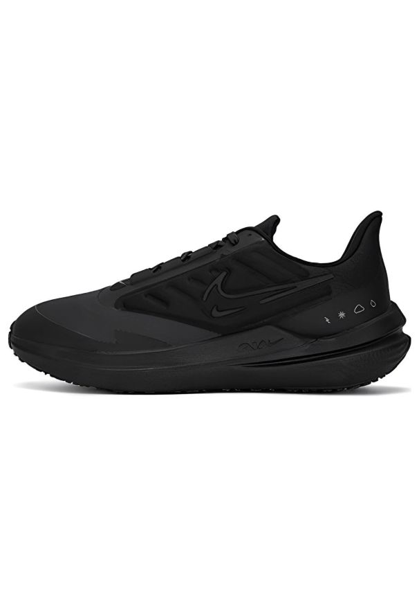 Buty do biegania męskie Nike Air Winflo 9 Shield. Okazja: do pracy, na spacer, na co dzień. Kolor: czarny. Sport: turystyka piesza