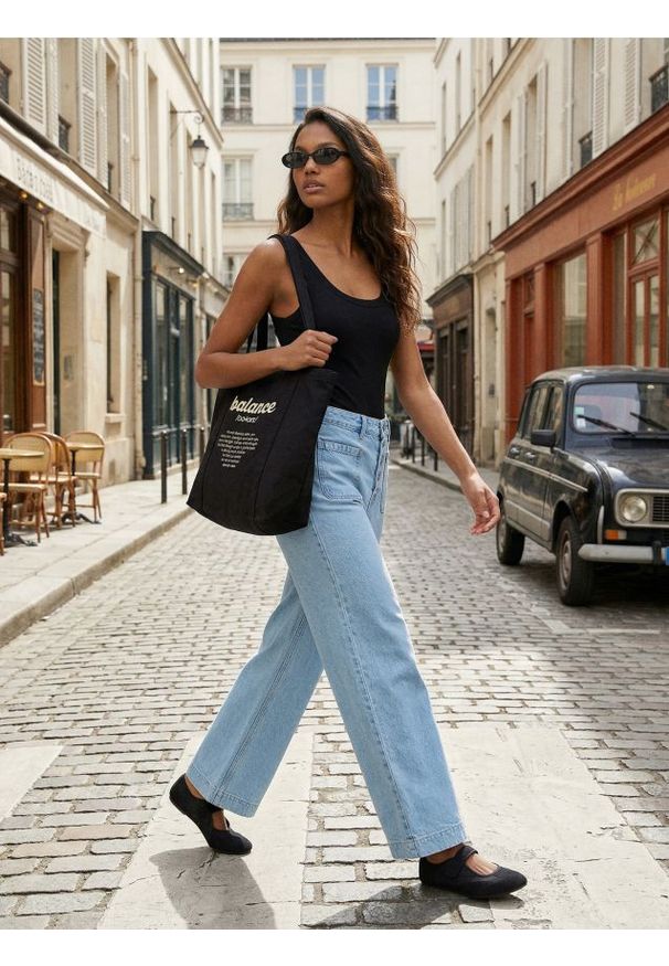 Sinsay - Bawełniane body na ramiączkach - czarny. Kolor: czarny. Materiał: bawełna. Długość rękawa: na ramiączkach