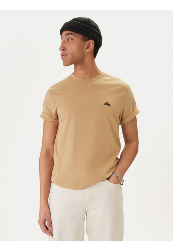 Quiksilver T-Shirt EQYZT07711 Beżowy Regular Fit. Kolor: beżowy. Materiał: bawełna
