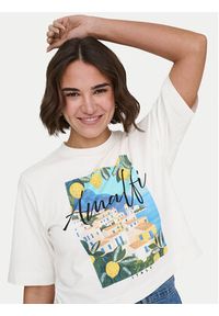 only - ONLY T-Shirt Vega 15375753 Kremowy Regular Fit. Kolor: kremowy. Materiał: bawełna #4
