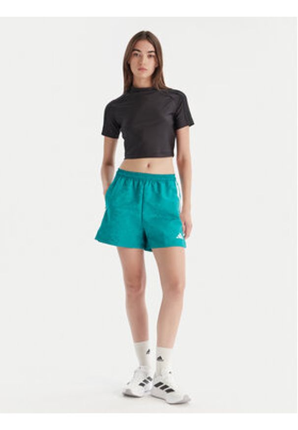 Adidas - adidas Szorty sportowe Tiro x Common Goal JL9208 Turkusowy Loose Fit. Kolor: turkusowy. Materiał: syntetyk