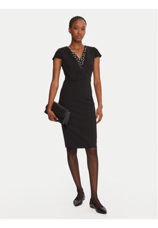 Rinascimento Sukienka koktajlowa CFC0125515003 Czarny Slim Fit. Kolor: czarny. Materiał: syntetyk. Styl: wizytowy