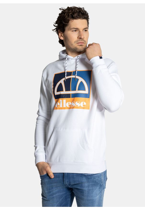 Bluza z kapturem męska Ellesse Labus OH Hoody Regular Fit Biały. Typ kołnierza: kaptur. Kolor: biały. Wzór: kolorowy. Sezon: lato. Styl: street