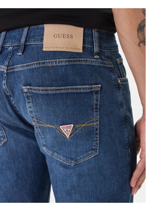 Guess Jeansy M6GAN2 D0755 Niebieski Slim Fit. Kolor: niebieski