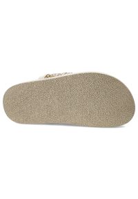 Złote Klapki S.Barski Eleganckie Obuwie Damskie. Okazja: na spacer, na co dzień. Kolor: złoty. Wzór: aplikacja. Sezon: lato. Obcas: na platformie. Styl: elegancki #6