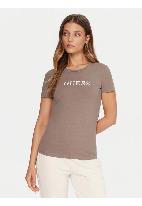 Guess T-Shirt O5RI01 KBBU1 Beżowy Regular Fit. Kolor: beżowy