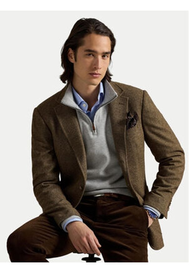 Polo Ralph Lauren Sweter 7,10672E+11 Szary Regular Fit. Typ kołnierza: polo. Kolor: szary. Materiał: bawełna