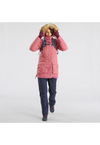 quechua - Spodnie turystyczne damskie Quechua SH500 Warm. Kolor: niebieski. Materiał: polar, elastan, materiał, tkanina, poliester, poliamid