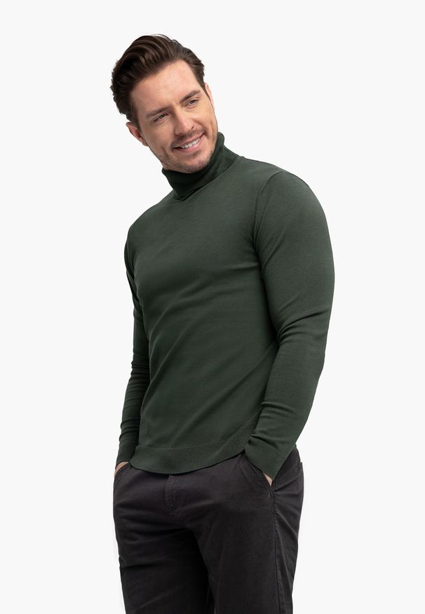 Volcano - Sweter z golfem S-MAX. Typ kołnierza: golf. Materiał: prążkowany, dzianina, materiał. Wzór: gładki, ze splotem. Sezon: zima, jesień, wiosna. Styl: klasyczny