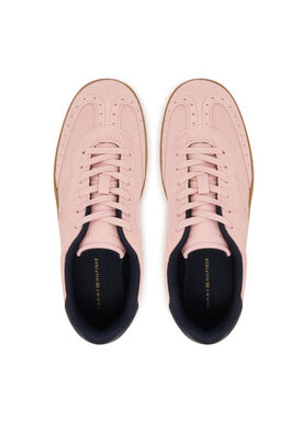 TOMMY HILFIGER - Tommy Hilfiger Sneakersy Heritage FW0FW08822 Różowy. Kolor: różowy. Materiał: skóra, zamsz