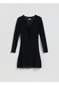 Reserved - Sukienka mini - czarny. Kolor: czarny. Materiał: dzianina. Długość: mini #1