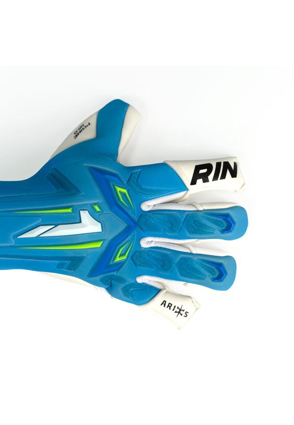 RINAT - Dziecięce rękawice bramkarskie Rinat Aries Prime. Kolor: niebieski. Sport: piłka nożna