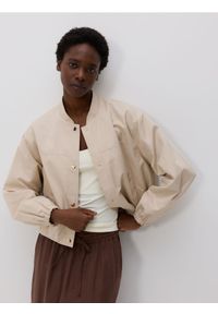 Reserved - Kurtka bomberka oversize - złamana biel. Materiał: tkanina, bawełna #1