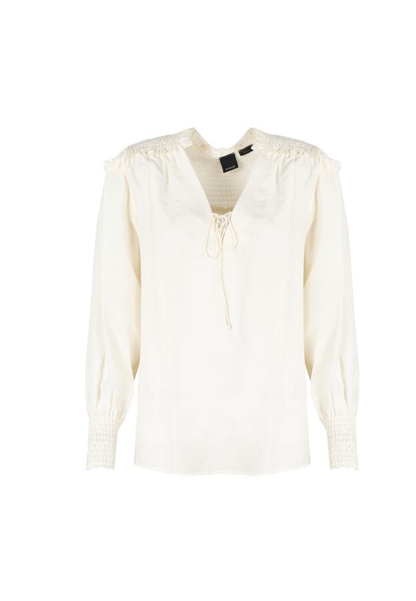 Pinko Bluzka "Cassia" | 1G16JL Y6ZD | Kobieta | Biały. Okazja: na co dzień. Kolor: biały. Materiał: jedwab, wiskoza. Długość rękawa: długi rękaw. Długość: długie. Styl: casual
