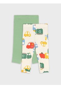 Sinsay - Bawełniane legginsy 2 pack - kremowy. Kolor: kremowy. Materiał: bawełna #1