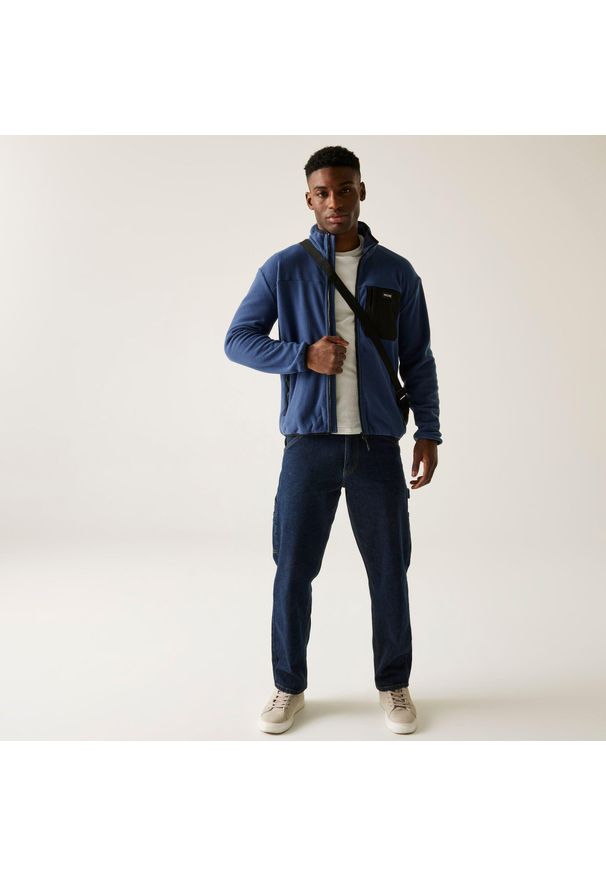 Regatta - Polar turystyczny męski Frankie Full Zip. Kolor: szary, niebieski, wielokolorowy. Materiał: polar. Sport: turystyka piesza