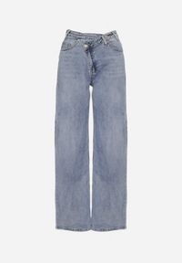 Born2be - Niebieskie Casualowe Jeansy o Szerokim Kroju Tensurea. Okazja: na co dzień. Kolor: niebieski. Styl: casual #4