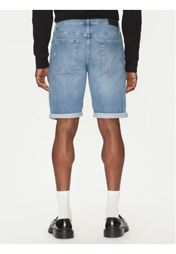 Calvin Klein Szorty jeansowe K10K114079 Niebieski Slim Fit. Kolor: niebieski. Materiał: bawełna