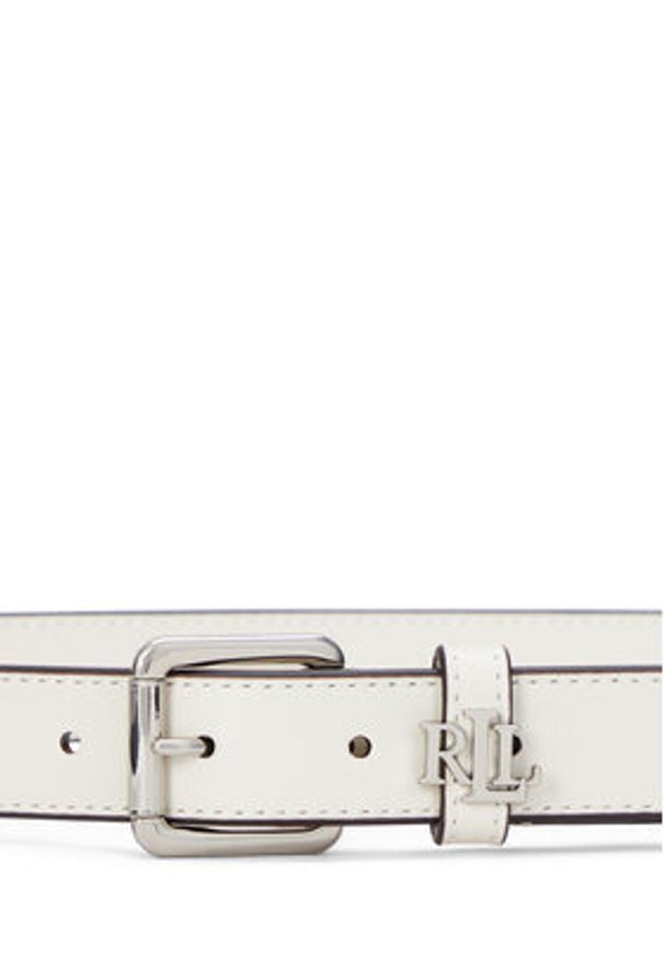 Lauren Ralph Lauren - LAUREN RALPH LAUREN Pasek Damski 412968763005 Biały. Kolor: biały. Materiał: skóra