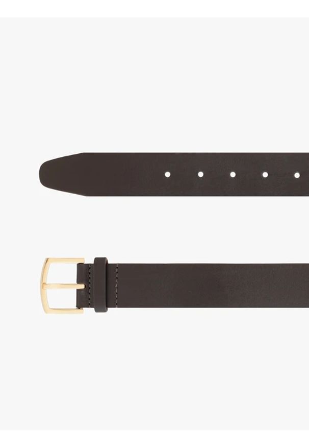 Ryłko - Brązowy pasek ze skóry licowej. Kolor: brązowy. Materiał: skóra