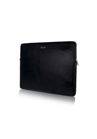 Skórzany pokrowiec etui na laptopa 15 cali Solier SA23A Czarny. Kolor: czarny. Materiał: skóra. Wzór: paski. Styl: elegancki