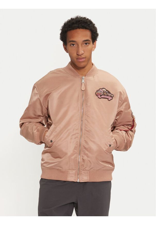 Alpha Industries Kurtka bomber 148140 Beżowy Regular Fit. Kolor: beżowy. Materiał: syntetyk