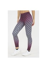 ELPLAYER - Legginsy do treningu damskie NETMESH. Kolor: czerwony, wielokolorowy, biały. Materiał: poliester, elastan, jersey. Sport: fitness #1