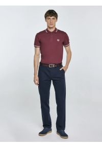 Big-Star - Koszulka męska polo bordowa Poller 604. Okazja: do pracy, na randkę. Typ kołnierza: polo. Kolor: czerwony. Materiał: dzianina, jeans. Wzór: haft. Styl: klasyczny, sportowy, elegancki