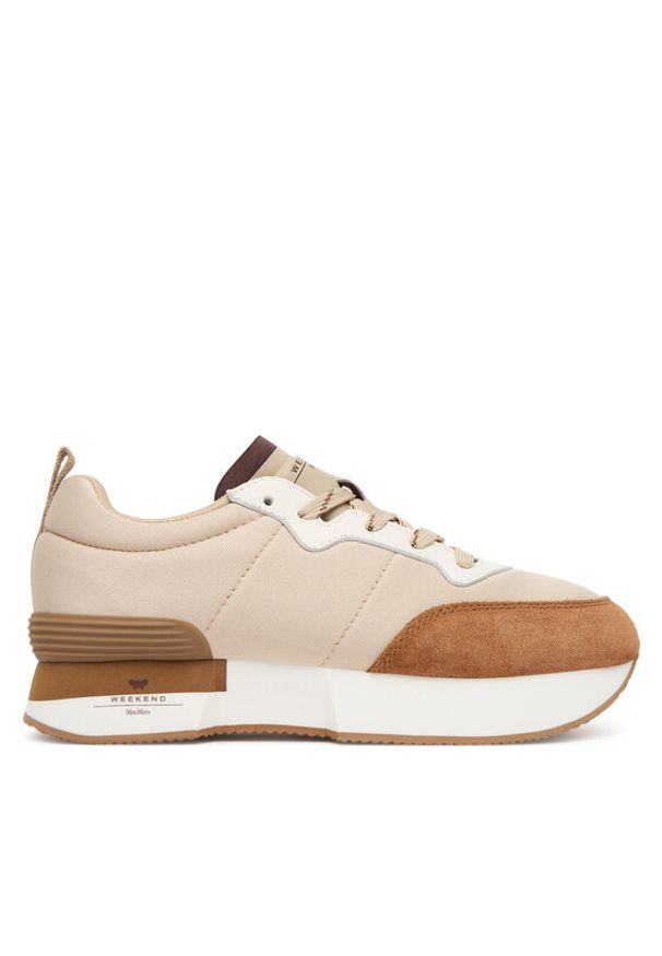 Weekend Max Mara Sneakersy Zambra 2525766014650 Beżowy. Kolor: beżowy. Materiał: materiał