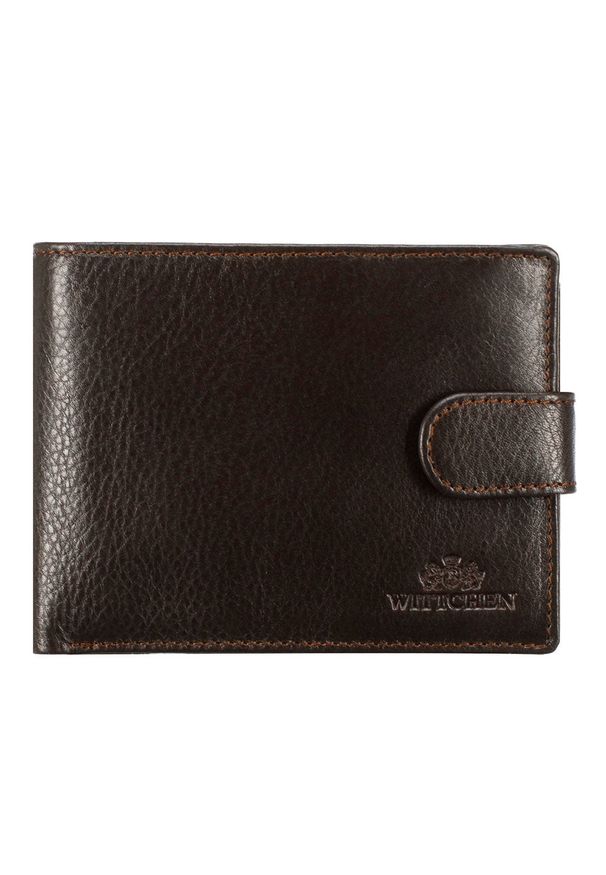 Wittchen - Męski portfel skórzany z przezroczystym panelem brązowy. Kolor: brązowy. Materiał: skóra