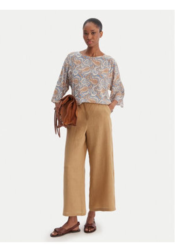 Weekend Max Mara Bluzka 2615111142 Niebieski Relaxed Fit. Kolor: niebieski. Materiał: jedwab