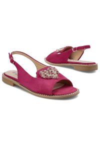 Różowe Sandały S.Barski Modne Obuwie Damskie. Okazja: na co dzień. Zapięcie: pasek. Kolor: różowy. Wzór: aplikacja. Sezon: lato. Styl: casual, elegancki #5